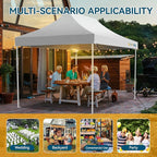 Hoteel 10x15 Pop Up Canopy Tent Heavy Duty Without Sidewalls, Waterproof Party Tent, Easy Set-up Commercial Instant Tents with Roller Bag & Sandbags, Hexagonal Leg (1-Year Warranty)