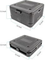 Collapsible Iceless Cooler Foam Chill Chest Box - Insulated, Foldable, Portable, Lightweight, Iceless & Waterproof - Medium Black