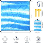 Beach Blanket Waterproof Sandproof Beach Mat 79" X 83"/10'x9'for 2-8 Adults Quick Drying Outdoor Picnic Mat Beach Accessories for Travel, Camping, Hiking