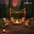 VINGLI Folding Adirondack Chairs Set of 2, Wood Adirondack Chair for Outdoor, Foldable Fire Pit Chairs for Patio, BBQ, Porch, Yard, Pool, Teak