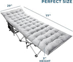 Zento Camping Cot Mattress Foam Pad for Adults – Thick Soft Ultra Comfort Sleeping Pad for Traveling Hiking Outdoor or Indoor Use – Lightweight Easy to Carry Foldable Waterproof Adult Cot Mattress