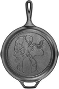 Lodge 10.25 Inch Dolly Parton Pre-Seasoned Cast Iron Stamped Skillet - Signature Teardrop Handle - Use in the Oven, on the Stove, on the Grill, or Over a Campfire, Black