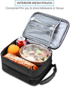 Tirrinia Expandable Insulated Lunch Bag for Men Women – Leakproof Reusable Cooler LunchBox for Kids & Adults with Shoulder Strap, Perfect for Work, School, Office, Travel,Black