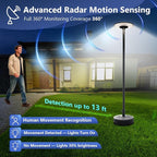 Solar Street Lights Outdoor with Pole, Waterproof Motion Sensor Solar Lamp Posts with Remote Control at 360° omnidirectional for Yard, Camping, Garden, Outside (86.6" Pole with 216 LED)