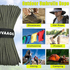VVAAGG 1000 Paracord Rope, 50ft 12 Strand Parachute Cord for Crafting, DIY Projects, Bracelets, Camping, Tent, Clothsline, Outdoor Hiking, Fishing (Army Green, 50FT)