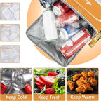 Cooler Backpack, 40 Cans Insulated Lunch Backpack Picnic Backpack for Men&Women, Durable Cooler Bag with 2 Leak Proof Compartments for Picnic, BBQ Camping, Lunch, Beach, Hiking, Orange