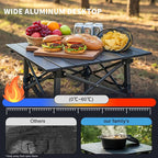 Folding Camping Table, Portable Lightweight Beach Tables for Sand Foldable, Aluminum Roll-up Folding Square Table for Outdoor Camping, Picnic, Card, Travel