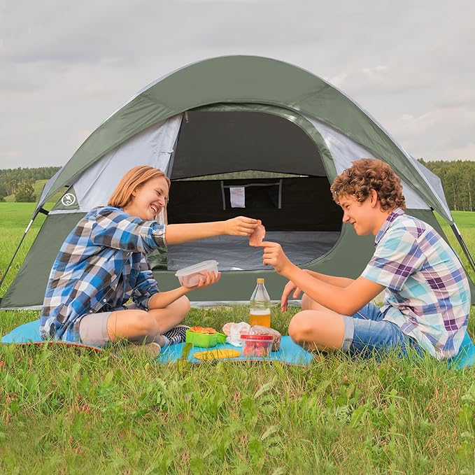 Camping Tent 2-4 Person, Waterproof Windproof Tent with Rainfly Easy Set up-Portable Dome Tents for Camping…