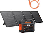 Jackery Solar Generator 300, 293Wh Backup Lithium Battery with Solar Panel SolarSaga 100W, 110V/300W Pure Sine Wave AC Outlet for RV Outdoors Camping Travel Blackout(Extension Cable Included)