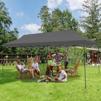 EROMMY 10x30 Pop Up Canopy Tent, Commercial Instant Canopy Heavy Duty with Roller Bag, 8 Sand Bags, 8 Wind Ropes & Ground Nails, Outdoor Canopies for Events, Parties and Camping, Gray