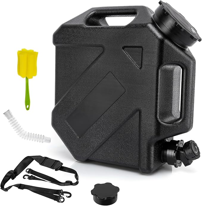 Camping Water Jug, 2.6 Gallon, BPA Free, Leak-Proof, Rectangular, Portable, Reusable, For Camping, Hiking, BBQ, Picnic, Emergency