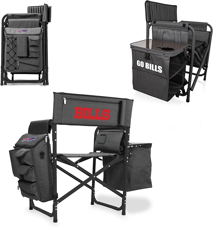 Picnic TIME NFL Unisex-Adult NFL Fusion Camping Chair with Side Table and Soft Cooler, Beach Chair for Adults, Lawn Chair