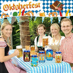 Oktoberfest Can Cooler Sleeves, 18pcs Oktoberfest 12 oz Cold Drinks Bavarian Style Beer Drink Can Bottle Cooler Sleeves for Oktoberfest Party Favors Decorations Supplies
