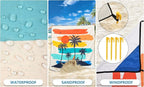 Beach Blanket Waterproof Sandproof Beach Mat 79" X 83"/10'x9'for 2-8 Adults Quick Drying Outdoor Picnic Mat Beach Accessories for Travel, Camping, Hiking