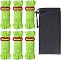Hikeman 6 Pack 4mm Outdoor Guy Lines Tent Cords Lightweight Camping Rope with Aluminum Guylines Adjuster Tensioner Pouch for Tent Tarp, Canopy Shelter, Camping, Hiking, Backpacking