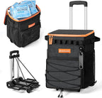 Odoland 48/72 Can Rolling Cooler Bag with Wheels & Handle, Collapsible Insulated Ice Chest for Beach, Camping & Tailgating - Portable Travel Soft Cooler on Wheels, Collapses for Easy Storage