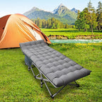 DoCred Folding Camping Cot with Mattress, 2 Pack Heavy Duty Folding Cot for Adults, Portable Sleeping Cot Bed Adults Outdoor Bed with Carry Bag, Travel Camp Cots