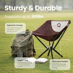 CLIQ ClassiQ 2.0 Camping Chair with Carry Bag - Portable Folding Chair & Bag for Outdoors - Reinforced 400 lb Capacity - Quick-Setup Travel Chair for Camping, Beach & Hiking - Brick