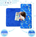 Toddler Nap Mat with Pillow and Blanket, Extra Large Rolled Napping Mats,Slumber Bags for Boys Girls,Kids Sleeping Bag for Daycare, Preschool Travel Camping