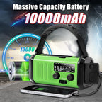 Emergency Radio with Solar/Hand Crank/USB Charging, 10000mAh Rechargeable Battery,NOAA/AM/FM Weather Radio with Multi-Function Flashlight and Cell Phone Charger for Indoor/Outdoor Emergencies