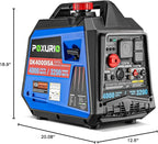 2450-Watt Portable Inverter Generator for Home Use, 1.6Gallon Large Fuel Tank Up to 8.3 Hours Use, 120V Gas Powered Generator Super Quiet - EPA Compliant, Sky Blue