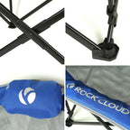 ROCK CLOUD Folding Camping Chair Oversized Padded Moon Chairs Outdoor for Camp Lawn Hiking Fishing Sports, Blue