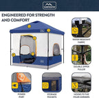 KAMPKEEPER 6 Person Camping Tent, 10x10 Pop Up Canopy Tent with Camping Inner Tent, Converts 10'x10' Straight Leg Canopy into Camping Tent–Fully Vented Roof(Canopy & Frame Included)