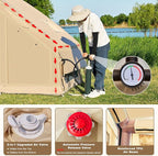 Inflatable Tents for Camping, Blow Up Tent with Hand Pump, Easy Setup Inflatable Hot Tent with Stove Jack, Waterproof Oxford Air Glamping Tents for Camping Adult 4 Person Upgrade Version