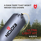 Rain Fly12x10 Lightweight Survival Camping Tarp; 100% Waterproof; Makes a Great Backpacking Tarp or Hammock Shelter; Comes in Multiple Colors, Survival Bracelet Included; Grey