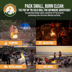 Fireside Outdoor Pop-Up Fire Pit Grill Grates - Folding Campfire Grill Grate Over Fire Pit Grate, Portable BBQ Grills, Camping Cooking, Camping Essentials, Outdoor Cooking - Quad-Fold Grates