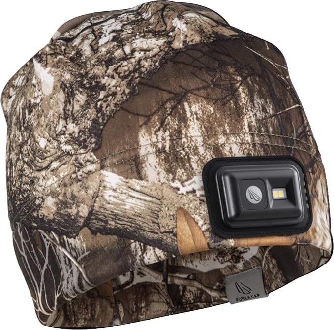 POWERCAP LED Hat Light 150 Lumens Rechargeable Fleece Beanie with Bright Built-in Headlamp Waterproof LED Warm One Size Cap