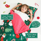 Toddler Nap Mat with Pillow and Blanket, Extra Large Rolled Napping Mats,Slumber Bags for Boys Girls,Kids Sleeping Bag for Daycare, Preschool Travel Camping