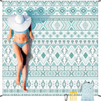Beach Blanket Waterproof Sandproof Extra Large Beach Mat 79" X 83"/120"x108"for 1-8 Adults Quick Drying Durable Outdoor Picnic Mat for Beach Travel Camping Hiking