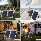 36W Foldable Solar Panel with USB, 6000W Car Power Inverter Kit, DC12V-AC110V/220V, Complete Solar Power System for Camping, Outdoor, Emergency Charging