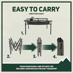 OUTSIDER Folding Camping Table, Portable Roll-up Outdoor Lightweight Aluminum Camp Table for Picnic BBQ Backyards Beach, Large Storage Mesh Pocket and Carrying Bag Included