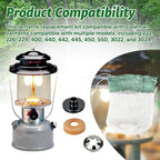 10-Pack Propane Lantern Mantles & 3000005094 Pump Cup Replacement Kit for Coleman Outdoor Camping Fueled Lighting