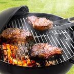 18 Inch Portable Charcoal Grill with Accessories for Outdoor Cooking Barbecue Camping BBQ Coal Kettle - Mini Grilling Utensil Includes Tongs, Spatula,Fork,Basting Brush, Scraper