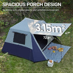 EVER ADVANCED Blackout Design 6 Person Camping Tent, Instant Cabin Tent for Family with Vestibule and Large Mesh Windows, 60s Easy Setup, Double Layer, Water-Resistant