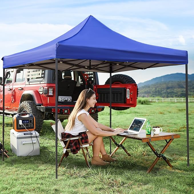 BestOffice Canopy Tent, 10X10 FT Pop Up Canopy Outdoor Instant Tent Slant Legs with Carrying Bag, Portable Gazebo Shelter for Patio Deck Garden and Beach