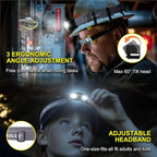 2 Pack Headlamp Rechargeable, 1400 Lumen Lightweight Head Lamps LED Rechargeable with White Green Red Light, Waterproof Head Lamp,14 Modes with Memory Function for Running