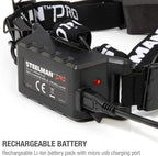 Steelman Slim Profile Rechargeable LED Motion-Activated Headlamp, 250-Lumen, 3 Brightness Settings, 20-Meter Range, Water-Resistant