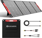 ELECAENTA 200W Portable Solar Panel for Power Station, 25% High Efficiency, Ultra Light with Kickstands, 20V/10A Foldable ETFE Solar Charger for Camping RV Trip Outdoor Home Backup Off Grid