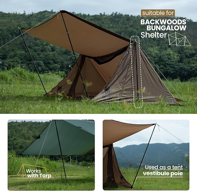 ONETIGRIS Upgraded Tent Poles – Set of 2 Adjustable Telescoping Tarp Poles, Aluminum Replacement Poles for Tent, Tarp, Canopy, Awning, Shelter, Heavy Duty Aluminum Alloy Camping Poles