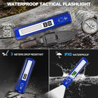 Banral Rechargeable Flashlights High Lumens - Super Bright Small Pocket Magnetic Flashlight, 8 Modes LED Tactical Flash Light, Dual Button Powerful Flashlight for Camping (1, Klein Blue)