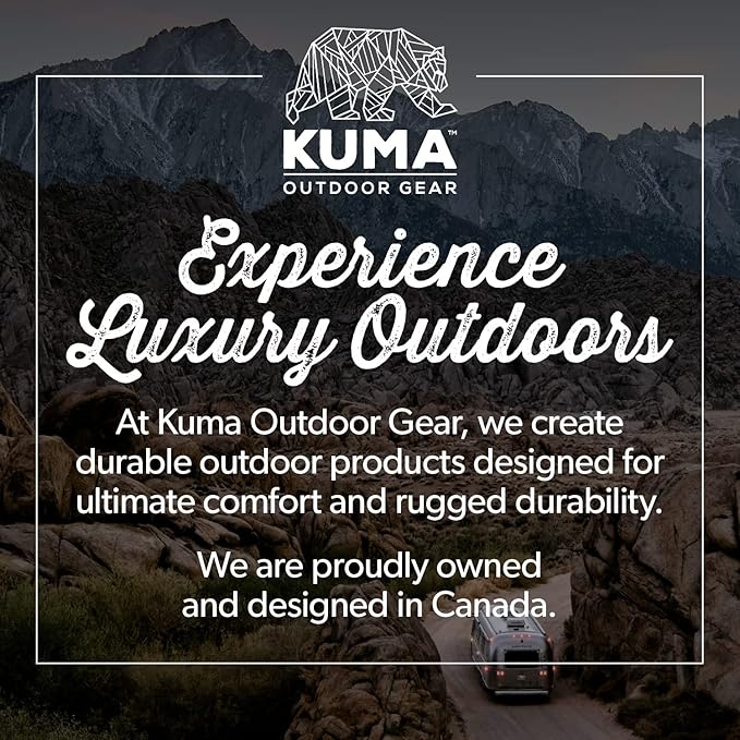 Kuma Outdoor Gear Kozy Bear Chair with Carry Bag, Ultimate Portable Luxury Outdoor Double Camping Chair for Glamping, Sports & Outdoor Adventures (Heather Grey/Black)