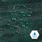 CARTMAN Finished Size 14x30 Feet Waterproof Green Tarp 8 Mil Thick, Multipurpose Protective Cover for Emergency Rain Shelter Camping Tarpaulin