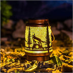 Wolf Solar Lanterns Outdoor Waterproof Hanging Solar Lights Wolf Gifts for Women Men Metal Decorative LED Wolf Lanterns for Garden Decor,Yard,Patio,Lawn,Tabletop,Pathway,Landscape