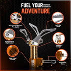 Mini 3000W Camping Stove, Ultralight Backpacking Camp Stove with a Carrying Case and an Additional Adapter, Compatable with Isobutane and Propane Tanks, Portable and Collapsible