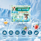 5 Packs Reusable Ice Packs for Lunch Boxes - 12+ Hour Cooling Ice Gel Pack for Camping, Beach, Office - Ice Packs for Cooler Bag, Cooler Backpacks