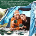 Nuogo 12 Pcs Enamel Camping Tableware Set Dinnerware Kit Includes 12 oz Coffee Mugs Camping Plates Bowls and Utensils Set with Knife Fork Spoon for 2 People Hiking Picnic Outdoor